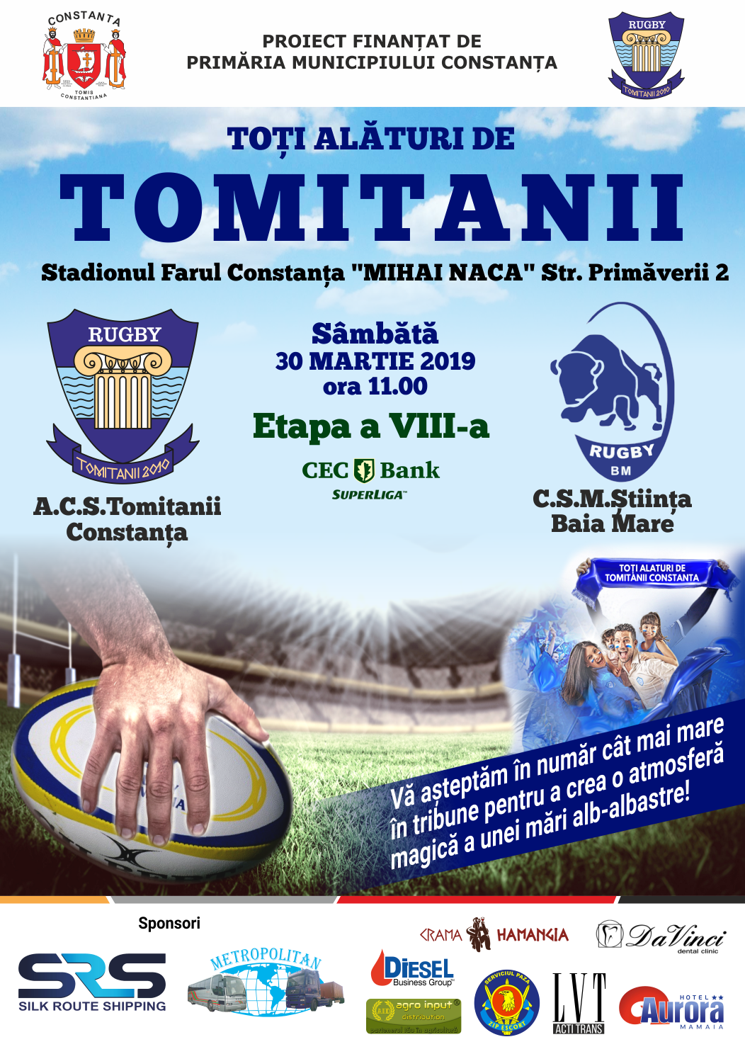 afis A.C.S Tomitanii Constanta vs. C.S.M Stiinta Baia Mare 30.03.2019