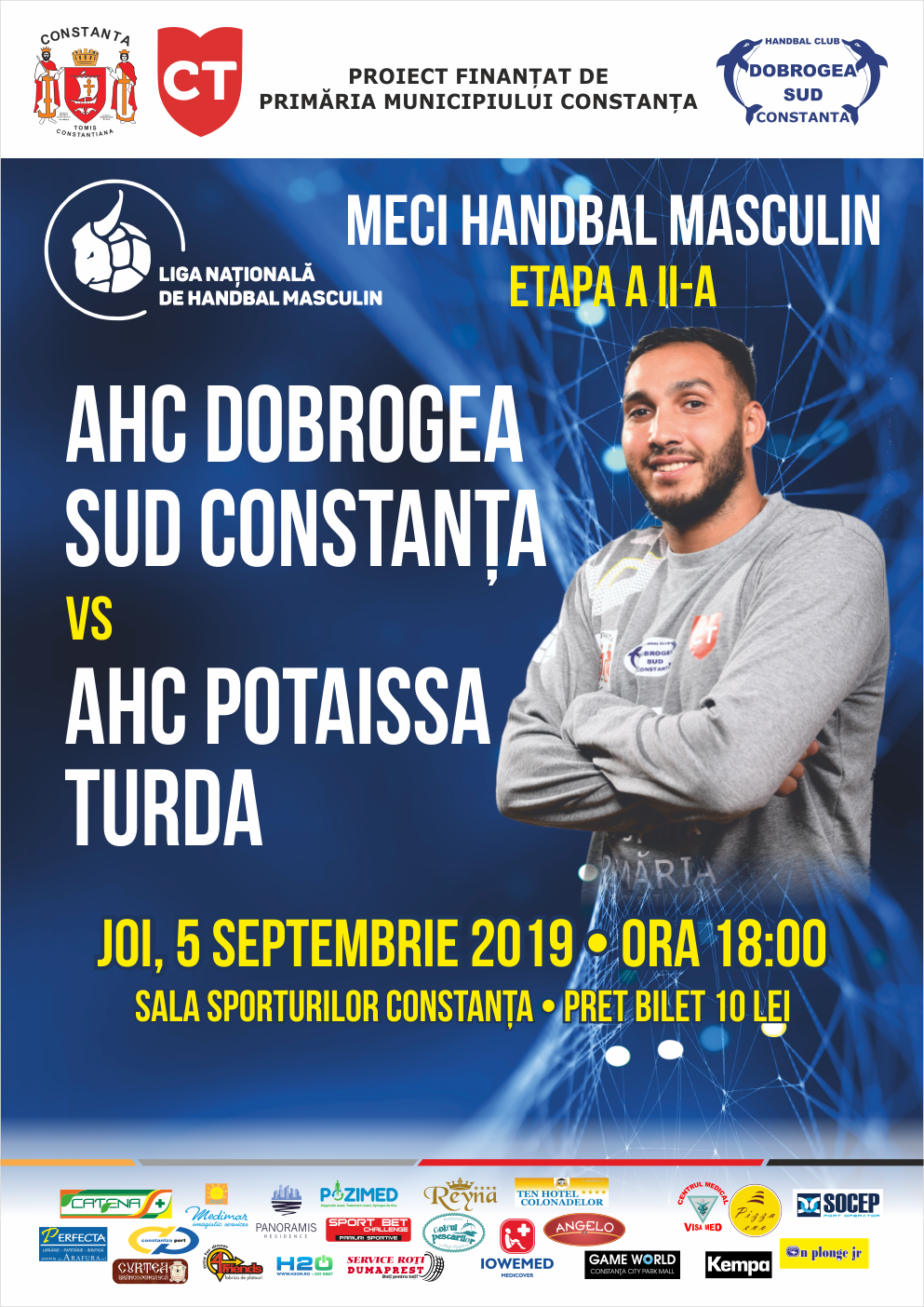 afis AHC Dobrogea SudConstanta vs. AHC Potaissa Turda 05.09.2019