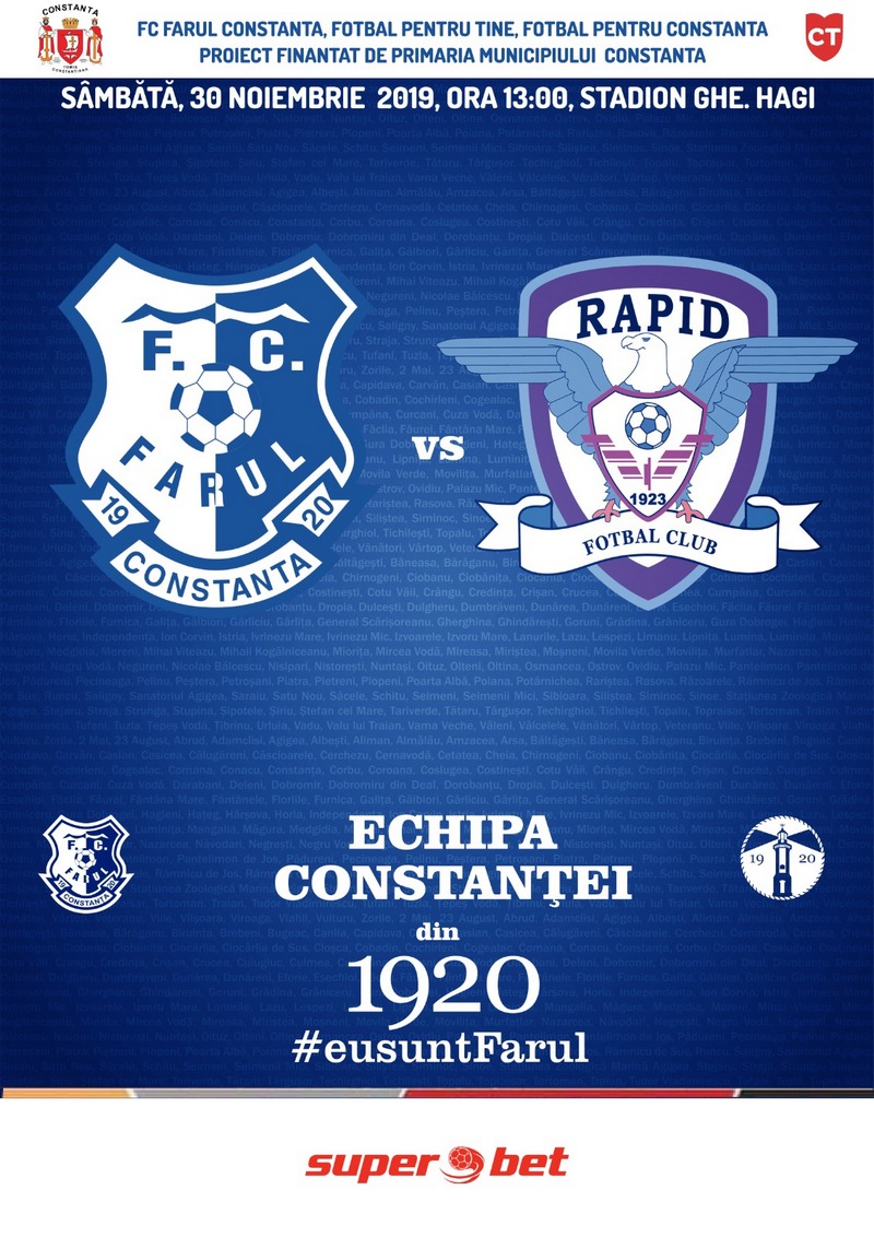 afis FC Farul Constanta vs Rapid Fotbal Club 30.11.2019 site