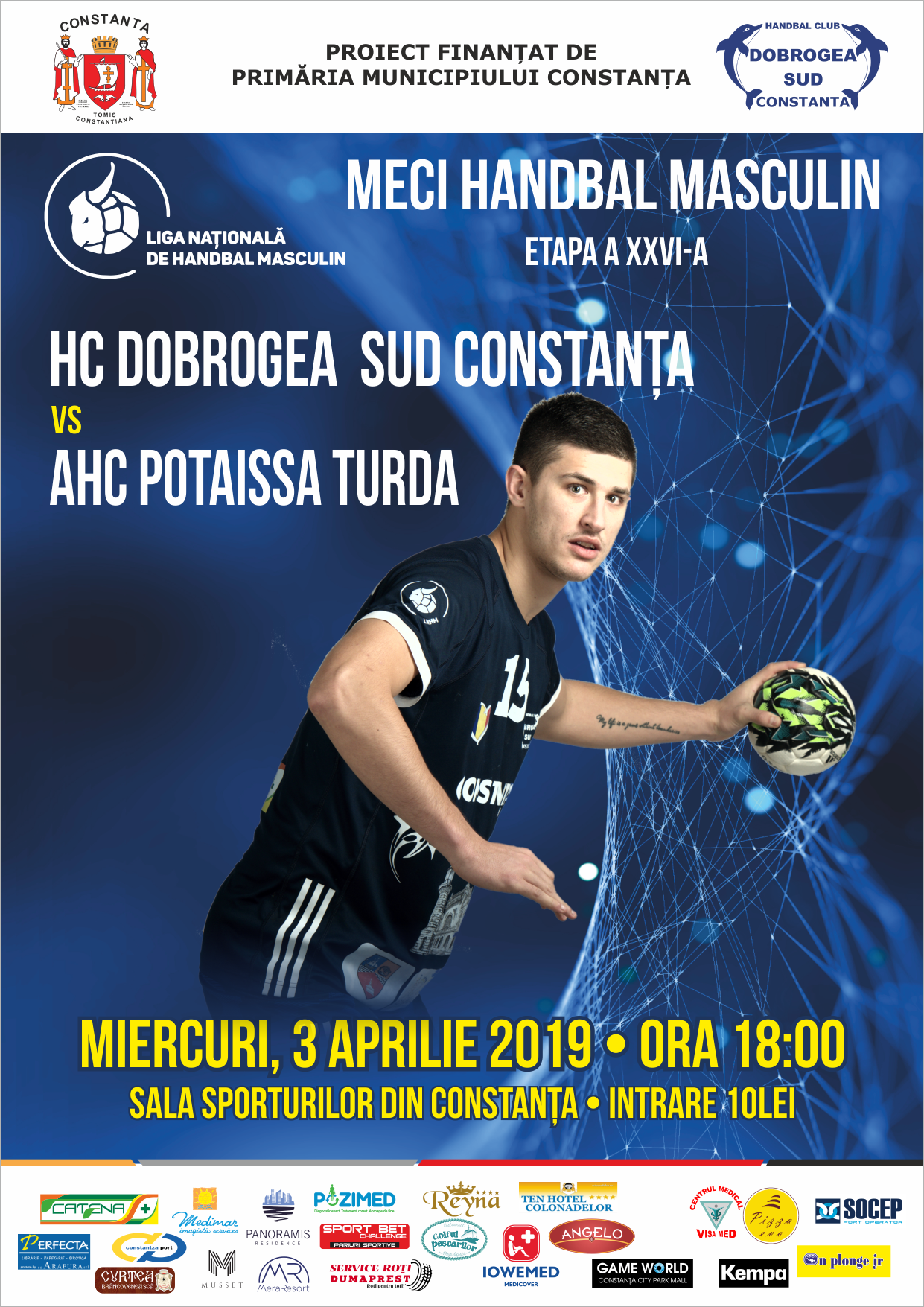 afis final HC Dobrogea Sud Constanta vs. AHC Potaissa Turda 03.04.2019