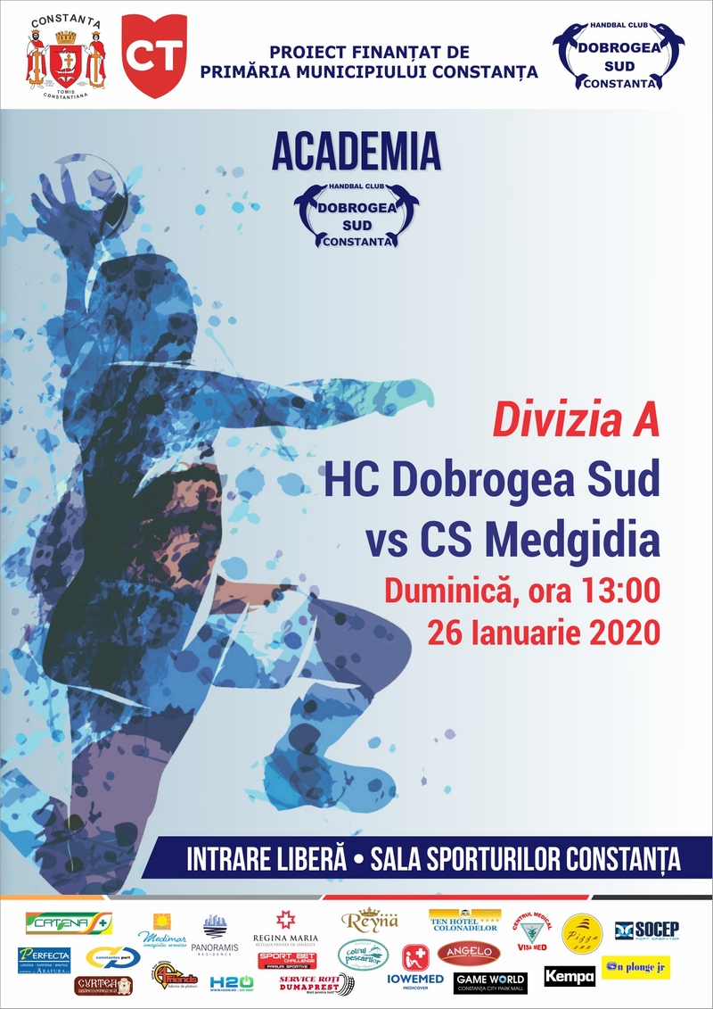 afis HC Dobrogea Sud Constanta vs. CS Medgidia 26.01.2020 site