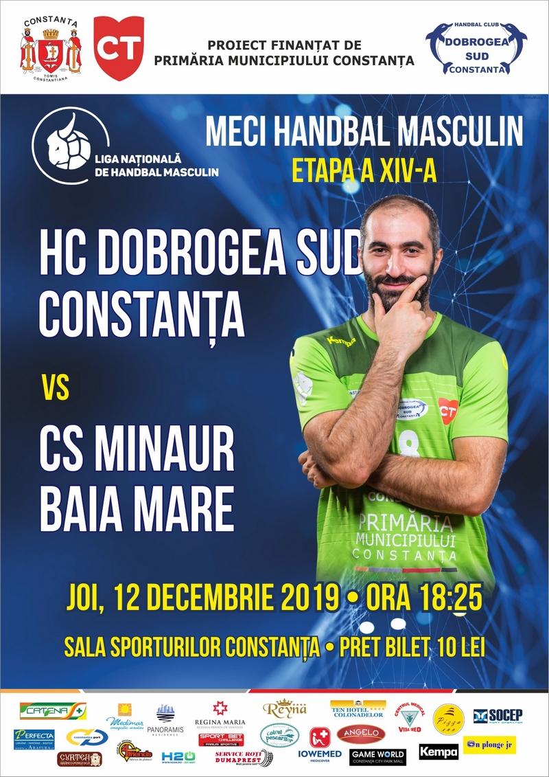 afis HC Dobrogea Sud Constanta vs CS Minaur Baia Mare 12.12.2019 site