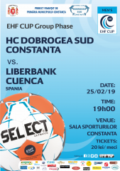 afis meci Hc Dobrogea Sud vs. Liberbank  Cuenca Spania 25.02.2019
