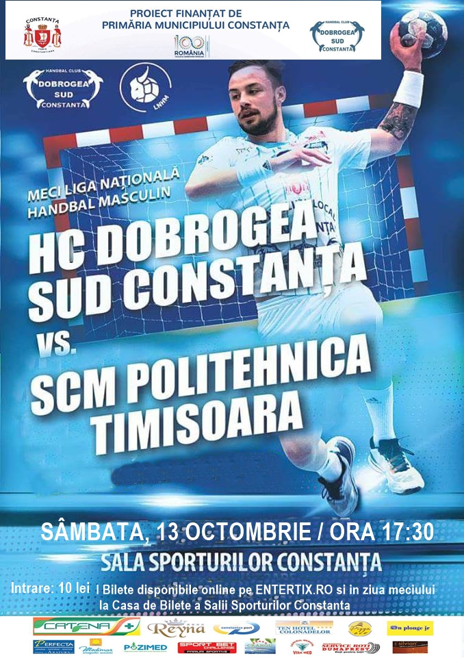 afis meci liga națională handbal masculin HC Dobrogea Sud